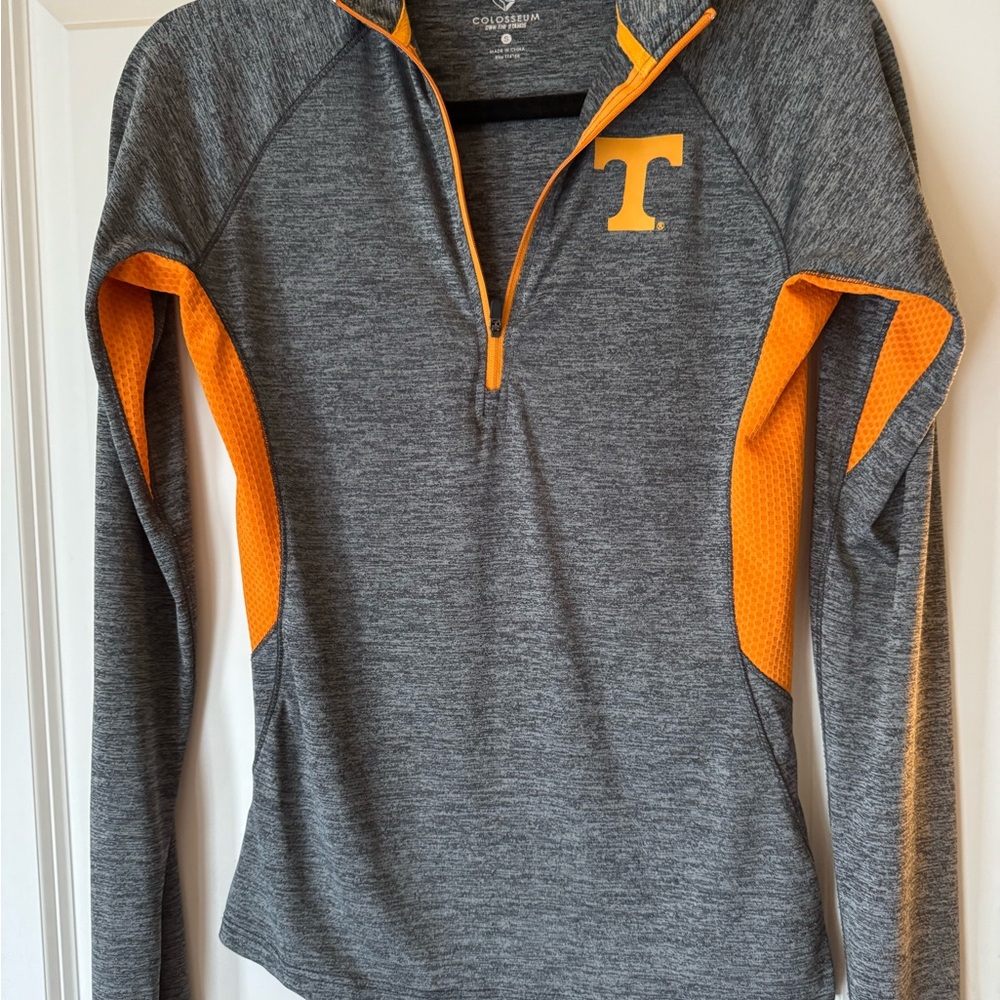 Colosseum TN Vols Heather Gray and Orange Quarter-Zip Pullover